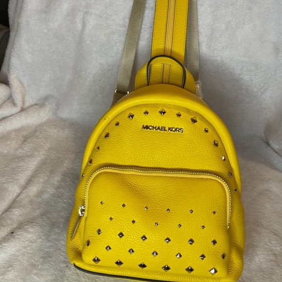 Michael Kors Erin Small Pebbled Leather Backpack Citrus NWT $398.00 main image 9